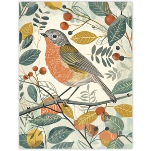 Artery8 Robin Bird Garden Shrub Leaves Bright Painting Wall Art Print Size: W12" x H16" Multicolor W12" x H16" Artery8 Robin Bird Garden Shrub Leaves Bright Painting Wall Art Print Size: W12" x H16" Multicolor W12" x H16"