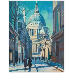 Artery8 St Paul's Cathedral London City Street Painting Wall Art Print in Blue Size: W18" x H24" Blue W18" x H24" Artery8 St Paul's Cathedral London City Street Painting Wall Art Print in Blue Size: W18" x H24" Blue W18" x H24"