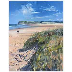Artery8 Alnmouth Beach Painting Spring Coastal England Wall Art Print in Blue Size: W18" x H24" Blue W18" x H24" Artery8 Alnmouth Beach Painting Spring Coastal England Wall Art Print in Blue Size: W18" x H24" Blue W18" x H24"