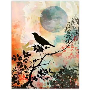 Artery8 Bird in Tree Sunset Artwork Calm Peaceful Nature Wall Art Print Size: W24" x H32" Multicolor W24" x H32" Artery8 Bird in Tree Sunset Artwork Calm Peaceful Nature Wall Art Print Size: W24" x H32" Multicolor W24" x H32"