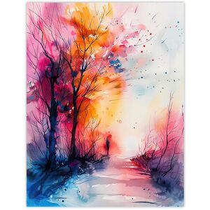 Artery8 Nature Lover Autumn Hike Sunrise Watercolour Wall Art Print Size: W24" x H32" Multicolor W24" x H32" Artery8 Nature Lover Autumn Hike Sunrise Watercolour Wall Art Print Size: W24" x H32" Multicolor W24" x H32"