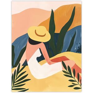 Artery8 Nature Lover Sunbathing Woman Abstract Painting Wall Art Print Size: W24" x H32" Multicolor W24" x H32" Artery8 Nature Lover Sunbathing Woman Abstract Painting Wall Art Print Size: W24" x H32" Multicolor W24" x H32"
