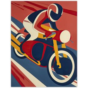 Artery8 Motorcycle Racing Red Blue Yellow Biker Sport Wall Art Print Size: W24" x H32" Red W24" x H32" Artery8 Motorcycle Racing Red Blue Yellow Biker Sport Wall Art Print Size: W24" x H32" Red W24" x H32"