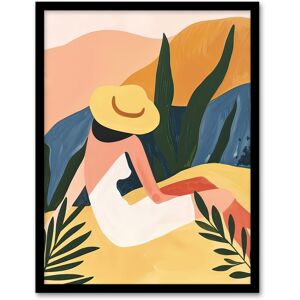 Artery8 Nature Lover Sunbathing Woman Abstract Painting Framed Art Print Size: A4 Multicolor A4 Artery8 Nature Lover Sunbathing Woman Abstract Painting Framed Art Print Size: A4 Multicolor A4