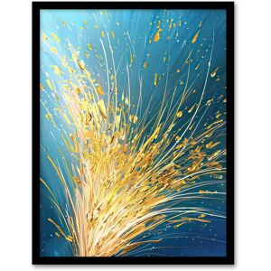 Artery8 Spray Golden Wheat Acrylic Painting Teal Harvest Framed Art Print in Blue Size: W12" x H16" Blue W12" x H16" Artery8 Spray Golden Wheat Acrylic Painting Teal Harvest Framed Art Print in Blue Size: W12" x H16" Blue W12" x H16"