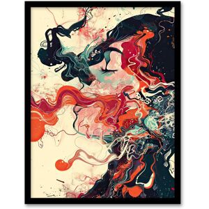 Artery8 Inhale Trippy Lady Profile Design Psychedelic Framed Art Print in Red Size: W12" x H16" Red W12" x H16" Artery8 Inhale Trippy Lady Profile Design Psychedelic Framed Art Print in Red Size: W12" x H16" Red W12" x H16"