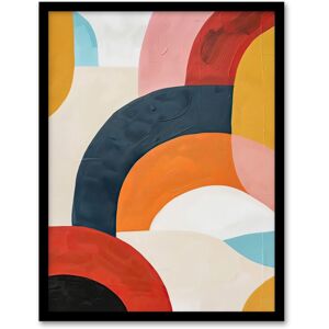 Artery8 Mid Century Modern Retro Rainbow Oil Painting Framed Art Print Size: W12" x H16" Multicolor W12" x H16" Artery8 Mid Century Modern Retro Rainbow Oil Painting Framed Art Print Size: W12" x H16" Multicolor W12" x H16"