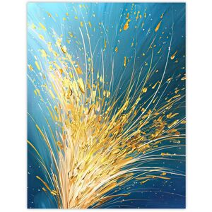 Artery8 Spray Golden Wheat Acrylic Painting Teal Harvest Wall Art Print in Blue Size: W12" x H16" Blue W12" x H16" Artery8 Spray Golden Wheat Acrylic Painting Teal Harvest Wall Art Print in Blue Size: W12" x H16" Blue W12" x H16"