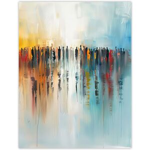 Artery8 Crowd of People Colourful Misty Abstract Painting Wall Art Print in Blue Size: W12" x H16" Blue W12" x H16" Artery8 Crowd of People Colourful Misty Abstract Painting Wall Art Print in Blue Size: W12" x H16" Blue W12" x H16"