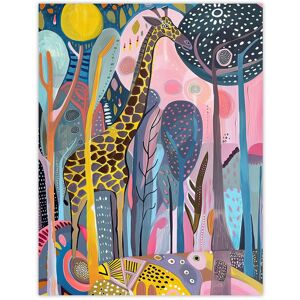 Artery8 Quirky Giraffe Folk Art Colourful Trees Painting Wall Art Print Size: W12" x H16" Multicolor W12" x H16" Artery8 Quirky Giraffe Folk Art Colourful Trees Painting Wall Art Print Size: W12" x H16" Multicolor W12" x H16"