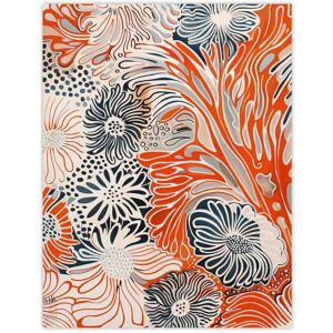 Artery8 Floral Line Pattern Orange Blue Bright Design Wall Art Print Size: W12" x H16" Orange W12" x H16" Artery8 Floral Line Pattern Orange Blue Bright Design Wall Art Print Size: W12" x H16" Orange W12" x H16"