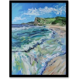 Artery8 Scarborough North Bay Abstract Coastal Landscape Framed Art Print in Blue Size: W12" x H16" Blue W12" x H16" Artery8 Scarborough North Bay Abstract Coastal Landscape Framed Art Print in Blue Size: W12" x H16" Blue W12" x H16"