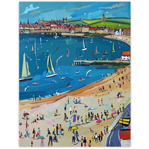 Artery8 Scarborough North Bay Beach Pier Seaside Holiday Wall Art Print in Blue Size: W12" x H16" Blue W12" x H16" Artery8 Scarborough North Bay Beach Pier Seaside Holiday Wall Art Print in Blue Size: W12" x H16" Blue W12" x H16"