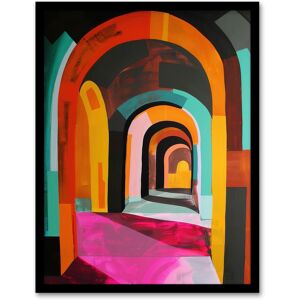 Artery8 Arch Corridor Vibrant Colourful Abstract Painting Framed Art Print Size: W12" x H16" Multicolor W12" x H16" Artery8 Arch Corridor Vibrant Colourful Abstract Painting Framed Art Print Size: W12" x H16" Multicolor W12" x H16"