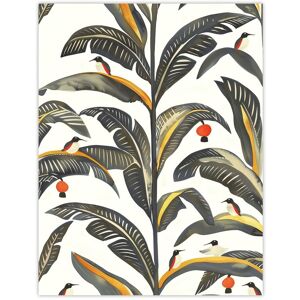 Artery8 Palm Leaves Birds Tropical Pattern Botanical Wall Art Print in Green Size: W24" x H32" Green W24" x H32" Artery8 Palm Leaves Birds Tropical Pattern Botanical Wall Art Print in Green Size: W24" x H32" Green W24" x H32"