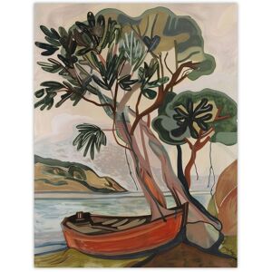 Artery8 Tree Boat in Robin Hood's Bay Yorkshire Painting Wall Art Print in Brown Size: W12" x H16" Brown W12" x H16" Artery8 Tree Boat in Robin Hood's Bay Yorkshire Painting Wall Art Print in Brown Size: W12" x H16" Brown W12" x H16"