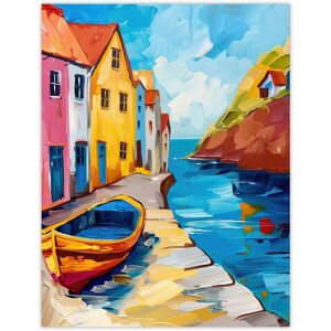Artery8 Colourful Houses Boat English Seaside Town Wall Art Print Size: W12" x H16" Multicolor W12" x H16" Artery8 Colourful Houses Boat English Seaside Town Wall Art Print Size: W12" x H16" Multicolor W12" x H16"