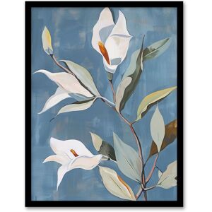 Artery8 Elegant Peace Lily Flower Blooming Soft Floral Framed Art Print in Blue Size: W12" x H16" Blue W12" x H16" Artery8 Elegant Peace Lily Flower Blooming Soft Floral Framed Art Print in Blue Size: W12" x H16" Blue W12" x H16"