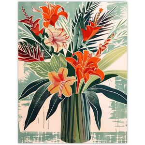 Artery8 Exotic Red Orange Lily Flower Vase Floral Spring Wall Art Print Size: W12" x H16" Multicolor W12" x H16" Artery8 Exotic Red Orange Lily Flower Vase Floral Spring Wall Art Print Size: W12" x H16" Multicolor W12" x H16"