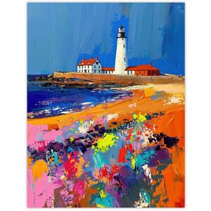 Artery8 St Mary's Lighthouse Whitley Bay Palette Knife Wall Art Print Size: W12" x H16" Multicolor W12" x H16" Artery8 St Mary's Lighthouse Whitley Bay Palette Knife Wall Art Print Size: W12" x H16" Multicolor W12" x H16"