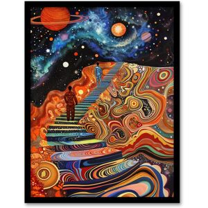 Artery8 Psychedelic Stairway to Heaven Trippy Space Framed Art Print Size: W12" x H16" Multicolor W12" x H16" Artery8 Psychedelic Stairway to Heaven Trippy Space Framed Art Print Size: W12" x H16" Multicolor W12" x H16"