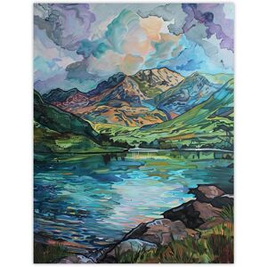 Artery8 Blea Tarn Valley Lake District England Painting Wall Art Print in Blue Size: W12" x H16" Blue W12" x H16" Artery8 Blea Tarn Valley Lake District England Painting Wall Art Print in Blue Size: W12" x H16" Blue W12" x H16"