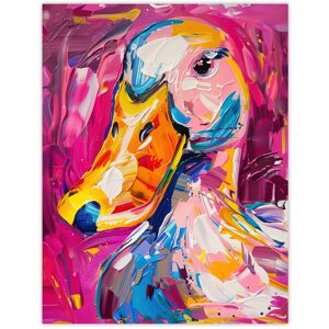 Artery8 Aylesbury Duck Portrait Hot Pink Acrylic Painting Wall Art Print Size: W12" x H16" Pink W12" x H16" Artery8 Aylesbury Duck Portrait Hot Pink Acrylic Painting Wall Art Print Size: W12" x H16" Pink W12" x H16"