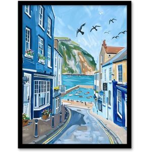 Artery8 West Bay Dorset England Sunny Day Painting Framed Art Print in Blue Size: W12" x H16" Blue W12" x H16" Artery8 West Bay Dorset England Sunny Day Painting Framed Art Print in Blue Size: W12" x H16" Blue W12" x H16"