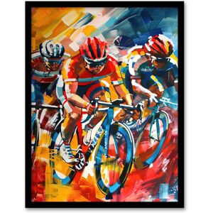 Artery8 Cyclists Racing Colourful Sport Painting Framed Art Print Size: A4 Multicolor A4 Artery8 Cyclists Racing Colourful Sport Painting Framed Art Print Size: A4 Multicolor A4