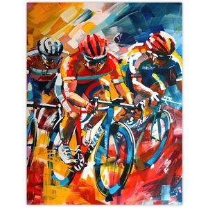 Artery8 Cyclists Racing Colourful Sport Painting Wall Art Print Size: W12" x H16" Multicolor W12" x H16" Artery8 Cyclists Racing Colourful Sport Painting Wall Art Print Size: W12" x H16" Multicolor W12" x H16"