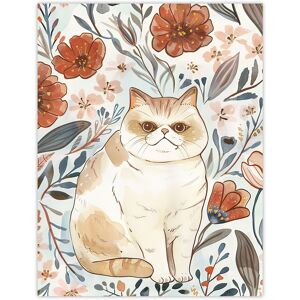 Artery8 Smiling Exotic Shorthair Cat Floral Watercolour Wall Art Print Size: W12" x H16" Multicolor W12" x H16" Artery8 Smiling Exotic Shorthair Cat Floral Watercolour Wall Art Print Size: W12" x H16" Multicolor W12" x H16"