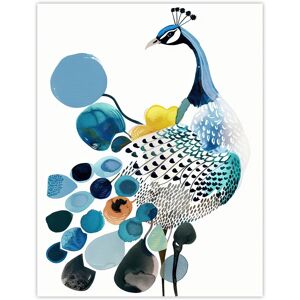 Artery8 Abstract Pattern Peacock Bird Bright Watercolour Wall Art Print in Blue Size: W12" x H16" Blue W12" x H16" Artery8 Abstract Pattern Peacock Bird Bright Watercolour Wall Art Print in Blue Size: W12" x H16" Blue W12" x H16"
