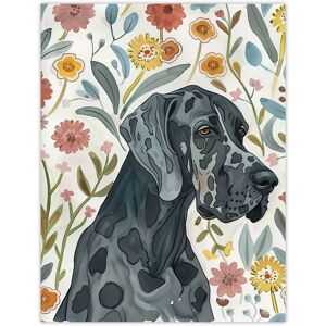 Artery8 Great Dane Pet With Flowers Dog Lover Watercolour Wall Art Print Size: W12" x H16" Multicolor W12" x H16" Artery8 Great Dane Pet With Flowers Dog Lover Watercolour Wall Art Print Size: W12" x H16" Multicolor W12" x H16"