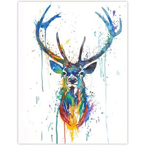 Artery8 Deer Stag Colourful Ink Splat Bright Portrait Wall Art Print Size: W12" x H16" Multicolor W12" x H16" Artery8 Deer Stag Colourful Ink Splat Bright Portrait Wall Art Print Size: W12" x H16" Multicolor W12" x H16"