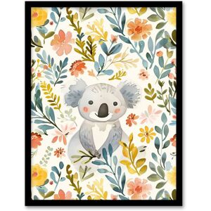 Artery8 Adorable Koala Bear in Floral Meadow Watercolour Framed Wall Art Size: W12" x H16" Multicolor W12" x H16" Artery8 Adorable Koala Bear in Floral Meadow Watercolour Framed Wall Art Size: W12" x H16" Multicolor W12" x H16"