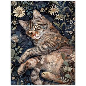 Artery8 Cute Moggie Sleeping in Daisy Field Cat Lover Wall Art Print in Dark Blue Size: W12" x H16" Dark Blue W12" x H16" Artery8 Cute Moggie Sleeping in Daisy Field Cat Lover Wall Art Print in Dark Blue Size: W12" x H16" Dark Blue W12" x H16"