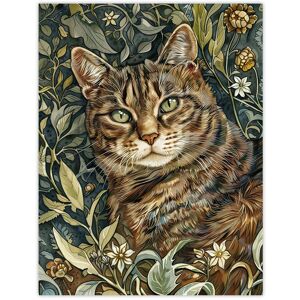 Artery8 Cat Lover Moggie Pet Hiding in Wildflower Field Wall Art Print in Green Size: W12" x H16" Green W12" x H16" Artery8 Cat Lover Moggie Pet Hiding in Wildflower Field Wall Art Print in Green Size: W12" x H16" Green W12" x H16"