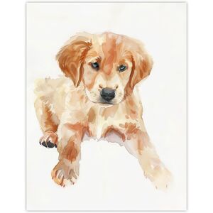 Artery8 Dog Lover Golden Retriever Puppy Soft Watercolour Wall Art Print in Beige Size: W12" x H16" Beige W12" x H16" Artery8 Dog Lover Golden Retriever Puppy Soft Watercolour Wall Art Print in Beige Size: W12" x H16" Beige W12" x H16"