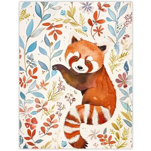 Artery8 Cute Red Panda in Botanical Pastel Colour Pattern Wall Art Print Size: W12" x H16" Multicolor W12" x H16" Artery8 Cute Red Panda in Botanical Pastel Colour Pattern Wall Art Print Size: W12" x H16" Multicolor W12" x H16"