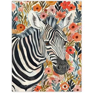 Artery8 Zebra in Wildflower Meadow Floral Watercolour Wall Art Print in Pink Size: W12" x H16" Pink W12" x H16" Artery8 Zebra in Wildflower Meadow Floral Watercolour Wall Art Print in Pink Size: W12" x H16" Pink W12" x H16"