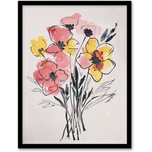 Artery8 Abstract Flower Bouquet Pastel Yellow Pink Floral Framed Wall Art Size: W12" x H16" Multicolor W12" x H16" Artery8 Abstract Flower Bouquet Pastel Yellow Pink Floral Framed Wall Art Size: W12" x H16" Multicolor W12" x H16"