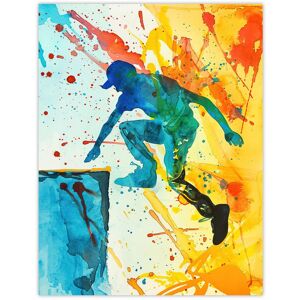 Artery8 Parkour Jump Urban Sport Colourful Paint Splat Wall Art Print Size: W24" x H32" Multicolor W24" x H32" Artery8 Parkour Jump Urban Sport Colourful Paint Splat Wall Art Print Size: W24" x H32" Multicolor W24" x H32"