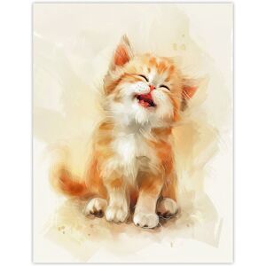 Artery8 Cat Lover Cute Happy Fluffy Ginger Ragdoll Kitten Wall Art Print in Orange Size: W12" x H16" Orange W12" x H16" Artery8 Cat Lover Cute Happy Fluffy Ginger Ragdoll Kitten Wall Art Print in Orange Size: W12" x H16" Orange W12" x H16"