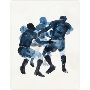 Artery8 Scrum Rugby Football Sport Players Watercolour Wall Art Print in Dark Blue Size: W24" x H32" Dark Blue W24" x H32" Artery8 Scrum Rugby Football Sport Players Watercolour Wall Art Print in Dark Blue Size: W24" x H32" Dark Blue W24" x H32"