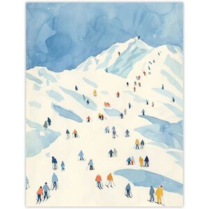 Artery8 Ski Winter Sport Snow Alps Travel Watercolour Wall Art Print in Blue Size: W18" x H24" Blue W18" x H24" Artery8 Ski Winter Sport Snow Alps Travel Watercolour Wall Art Print in Blue Size: W18" x H24" Blue W18" x H24"