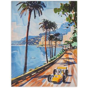 Artery8 Motor Sport Race Monaco Watercolour 1973 Vintage Wall Art Print in Blue Size: W24" x H32" Blue W24" x H32" Artery8 Motor Sport Race Monaco Watercolour 1973 Vintage Wall Art Print in Blue Size: W24" x H32" Blue W24" x H32"