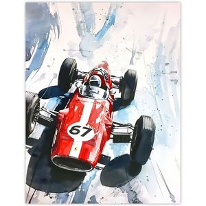 Artery8 Vintage Race Car Motor Sport Racing Painting Wall Art Print in Red Size: W24" x H32" Red W24" x H32" Artery8 Vintage Race Car Motor Sport Racing Painting Wall Art Print in Red Size: W24" x H32" Red W24" x H32"