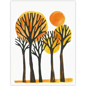 Artery8 Sun Over Autumn Trees Bright Abstract Watercolour Wall Art Print in Orange Size: W12" x H16" Orange W12" x H16" Artery8 Sun Over Autumn Trees Bright Abstract Watercolour Wall Art Print in Orange Size: W12" x H16" Orange W12" x H16"