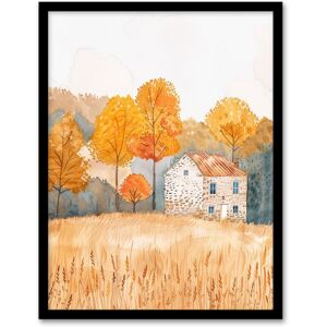 Artery8 Autumn Forest Trees by Wheat Farm Stone House Framed Art Print in Yellow Size: W12" x H16" Yellow W12" x H16" Artery8 Autumn Forest Trees by Wheat Farm Stone House Framed Art Print in Yellow Size: W12" x H16" Yellow W12" x H16"
