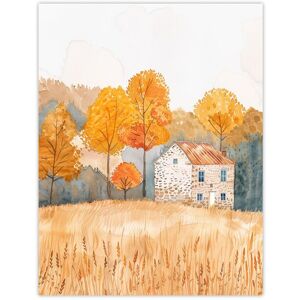 Artery8 Autumn Forest Trees by Wheat Farm Stone House Wall Art Print in Yellow Size: W12" x H16" Yellow W12" x H16" Artery8 Autumn Forest Trees by Wheat Farm Stone House Wall Art Print in Yellow Size: W12" x H16" Yellow W12" x H16"